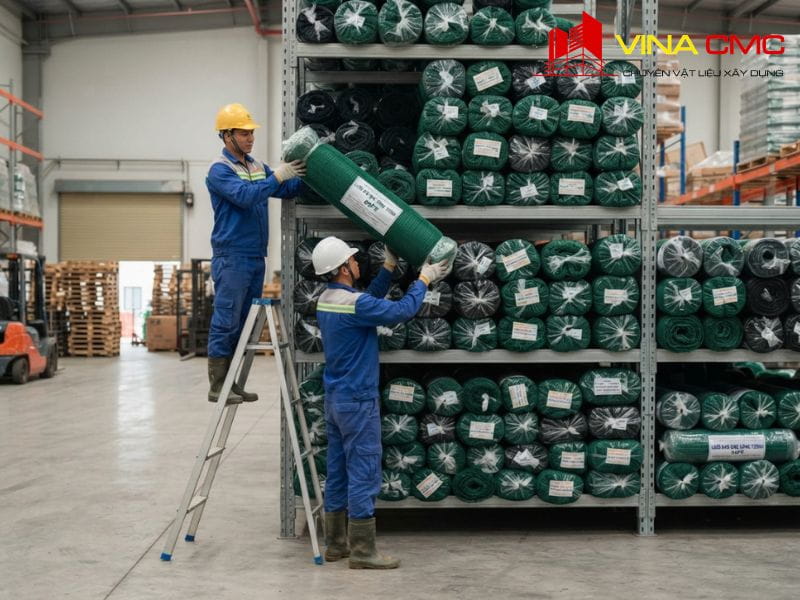 Quy Trình Lắp Đặt Lưới Bao Che An Toàn Chuẩn Kỹ Thuật HSE 12 Bảo quản lưới bao che đúng kỹ thuật trong kho giúp kéo dài tuổi thọ và tối ưu chi phí cho nhà thầu